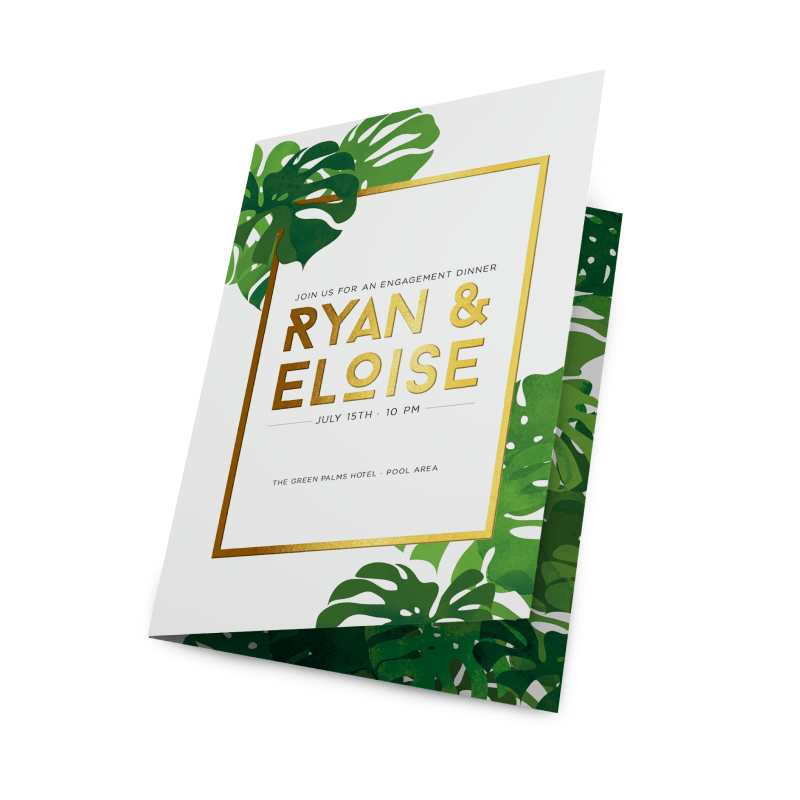 Metallic Foil Greeting Cards Matte Lamination + Gold / Silver Foil