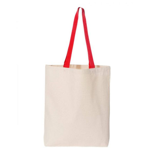 Q-Tees Q4400 11L Canvas Tote with Contrast-Color Handles