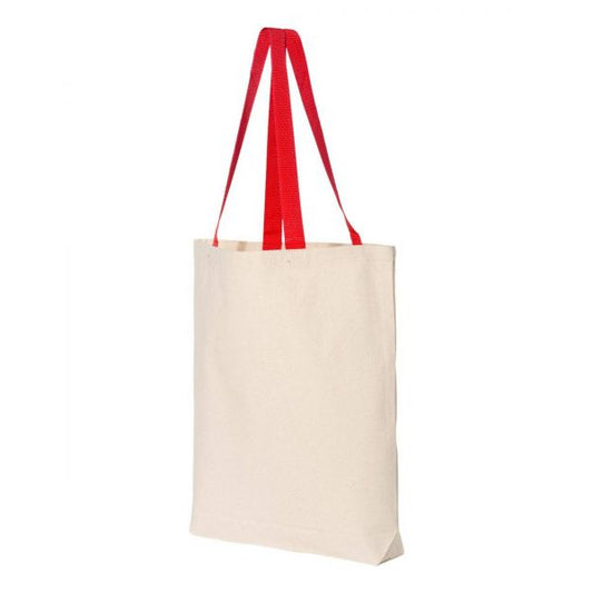 Q-Tees Q4400 11L Canvas Tote with Contrast-Color Handles