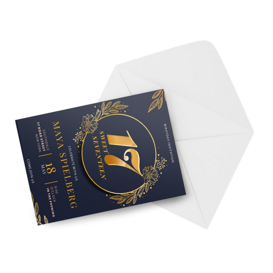 Invitations / Announcements Matte Lamination + Gold / Silver Foil